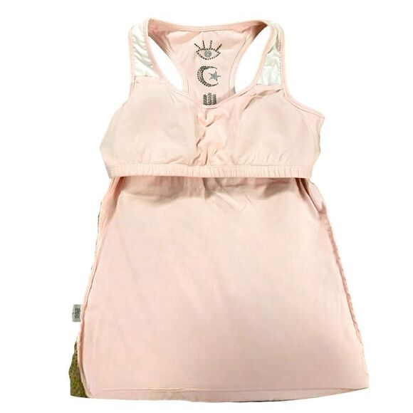 Lily Lotus ~ Peach Tank ~ metal beading detail ~ Racerback ~ size Large ~organic - Picture 10 of 11